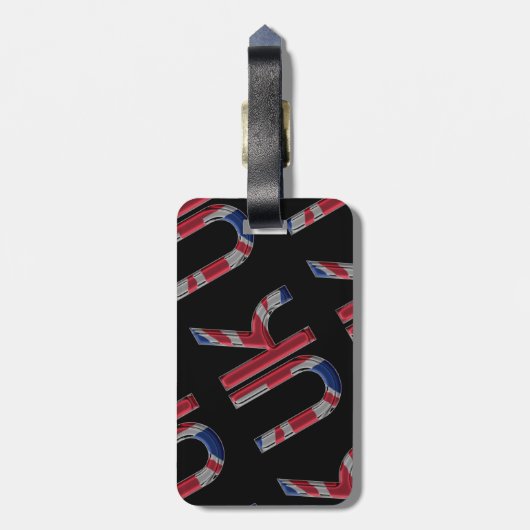 The UK Union Jack British Flag Typography Elegant Bagagelabel (Achterkant verticaal)