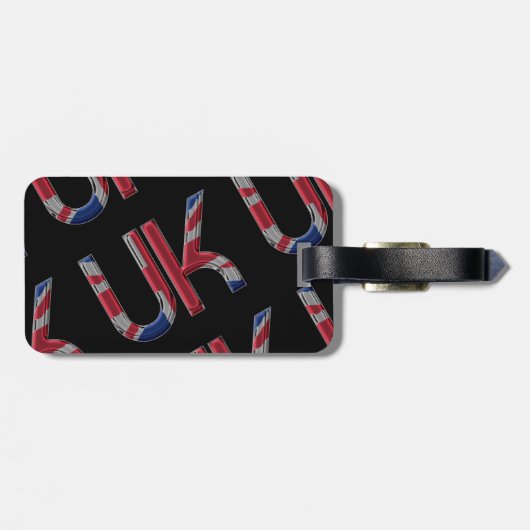 The UK Union Jack British Flag Typography Elegant Bagagelabel (Achterkant horizontaal)
