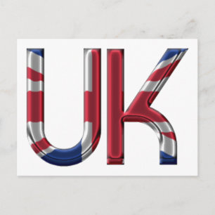 The UK Union Jack British Flag Typography Elegant Briefkaart