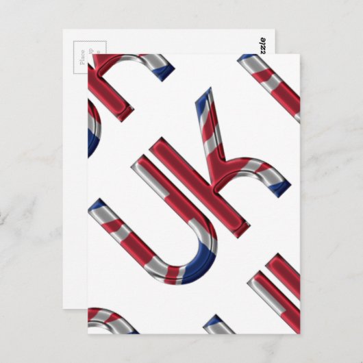 The UK Union Jack British Flag Typography Elegant Briefkaart (Voorkant / Achterkant)