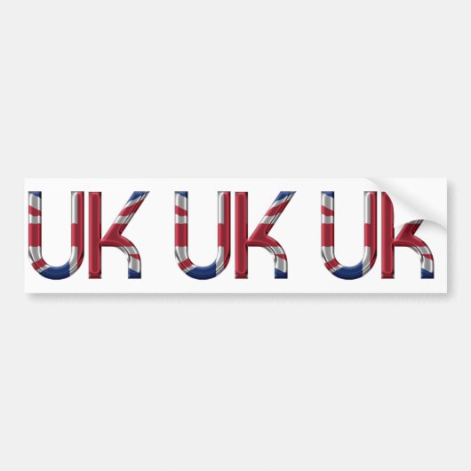 The UK Union Jack British Flag Typography Elegant Bumpersticker (Voorkant)
