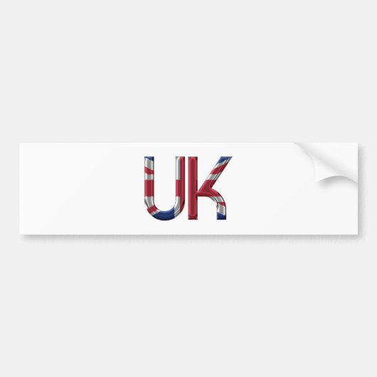 The UK Union Jack British Flag Typography Elegant Bumpersticker (Voorkant)