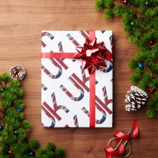 The UK Union Jack British Flag Typography Elegant Cadeaupapier (Feestdagen Geschenken)