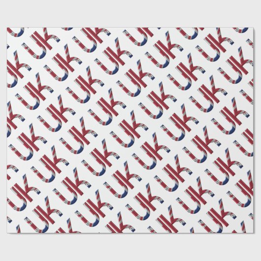 The UK Union Jack British Flag Typography Elegant Cadeaupapier (Vlak)