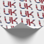 The UK Union Jack British Flag Typography Elegant Cadeaupapier (Hoek)