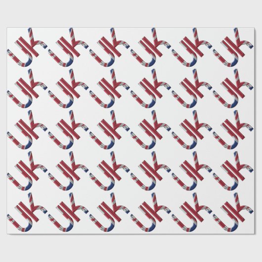 The UK Union Jack British Flag Typography Elegant Cadeaupapier (Vlak)