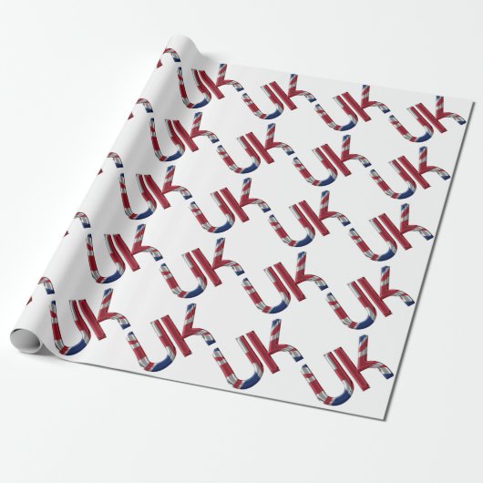The UK Union Jack British Flag Typography Elegant Cadeaupapier (Uitgerold)
