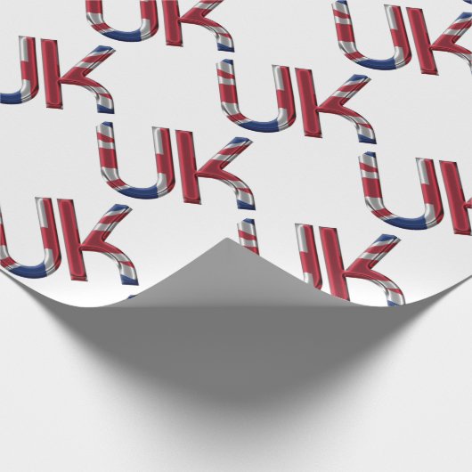 The UK Union Jack British Flag Typography Elegant Cadeaupapier (Hoek)
