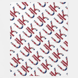 The UK Union Jack British Flag Typography Elegant Fleece Deken