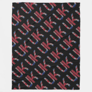 The UK Union Jack British Flag Typography Elegant Fleece Deken