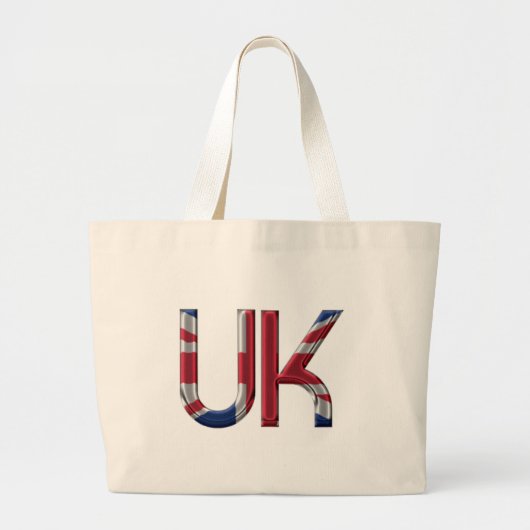 The UK Union Jack British Flag Typography Elegant Grote Tote Bag (Voorkant)