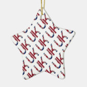 The UK Union Jack British Flag Typography Elegant Keramisch Ornament (Links)