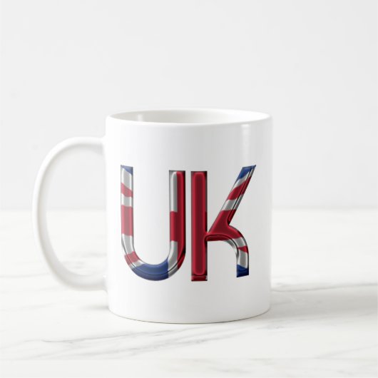 The UK Union Jack British Flag Typography Elegant Koffiemok (Links)