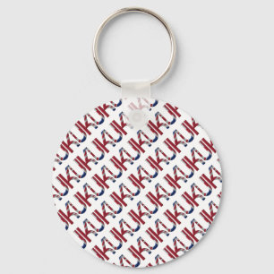 The UK Union Jack British Flag Typography Elegant Sleutelhanger