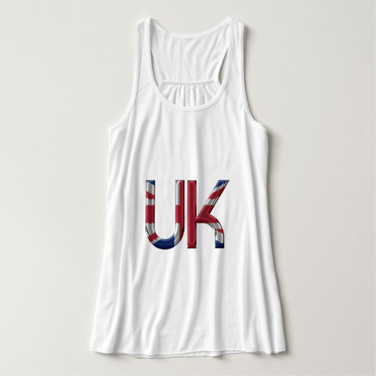 The UK Union Jack British Flag Typography Elegant Tanktop (Design voorkant)