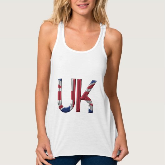 The UK Union Jack British Flag Typography Elegant Tanktop (Voorkant)