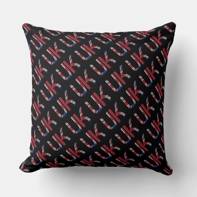 The UK Union Jack British Flag Typography Pattern Kussen (Voorkant)