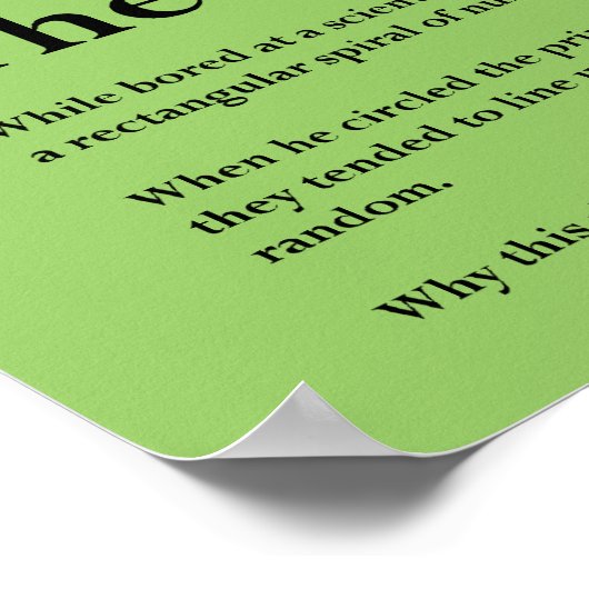 The Ulam Prime Number Spiral Poster (Hoek)