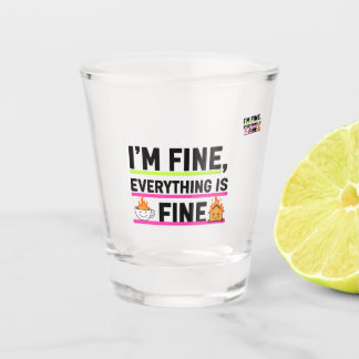 The Ultimate "I'm Fine" Labels Shot Glasses Shot Glas