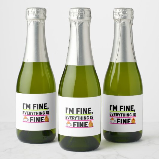 The Ultimate "I'm Fine" Labels Sparkling Wijnetiket (Flessen)