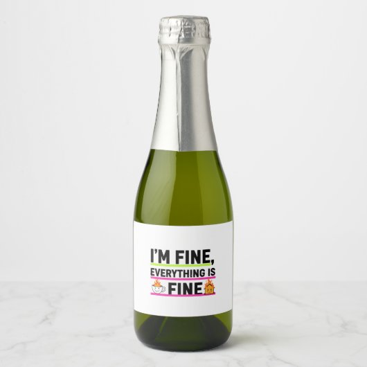 The Ultimate "I'm Fine" Labels Sparkling Wijnetiket (Voorkant)