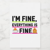 The Ultimate "I'm Fine" Labels Voedselcontainer Etiket (Enkel label)