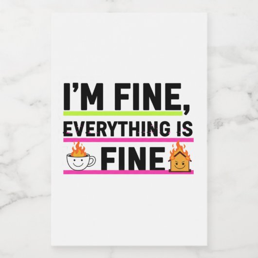 The Ultimate "I'm Fine" Labels Voedselcontainer Etiket (Enkel label)