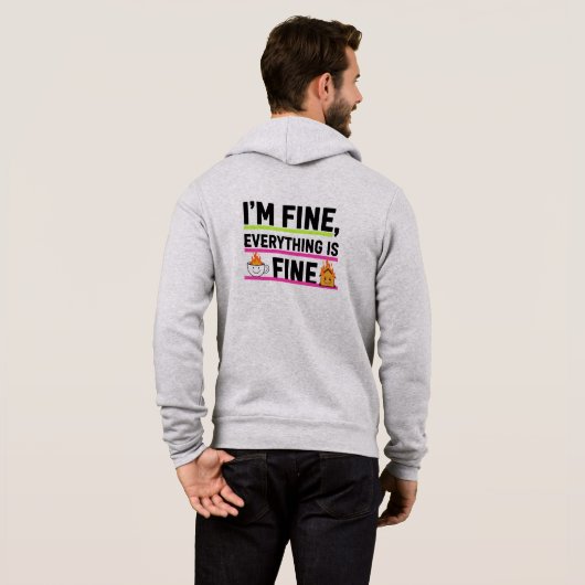 The Ultimate "I'm Fine" Men's Hoodies (Achterkant volledig)