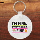 The Ultimate "I'm Fine" Men's Hoodies Sleutelhanger (Achterkant)
