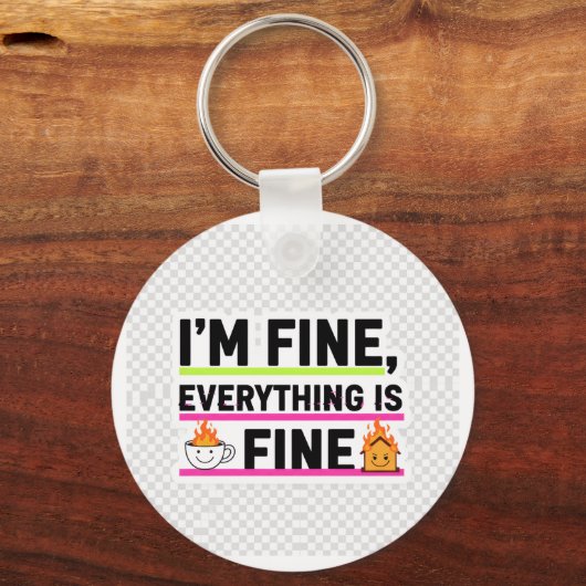 The Ultimate "I'm Fine" Men's Hoodies Sleutelhanger (Achterkant)
