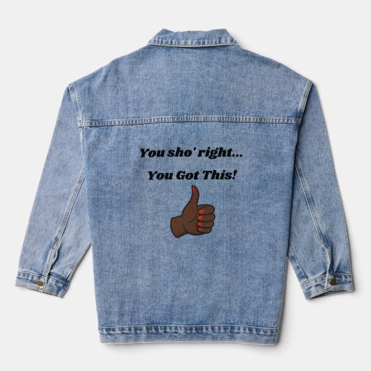 The Ultimate Side-eye Statement Denim Jacket (Achterkant)