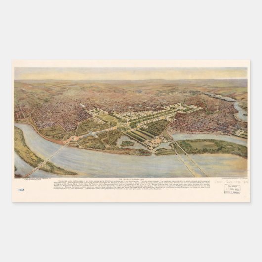 The Ultimate Washington DC Map (1915) Rechthoekige Sticker (Voorkant)
