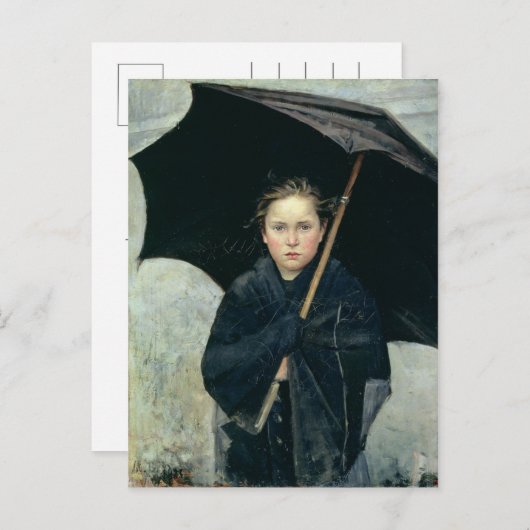 The Umbrella by Marie Bashkirtseff CC0220 Briefkaa Briefkaart (Voorkant / Achterkant)