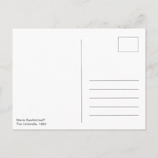 The Umbrella by Marie Bashkirtseff CC0220 Briefkaa Briefkaart (Achterkant)
