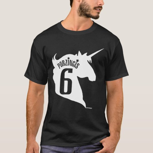 The Unicorn - Kristaps Porzingis (White) T-shirt (Voorkant)