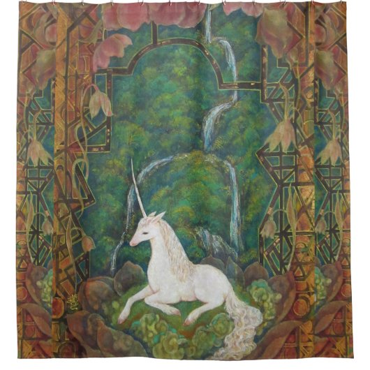 The Unicorn's Secret Garden Douchegordijn (Voorkant)