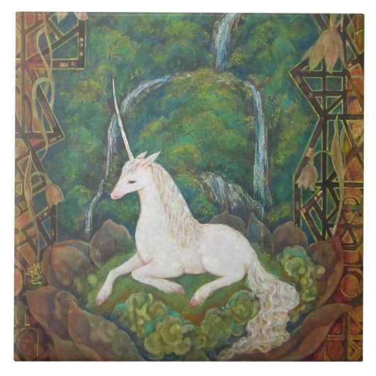 The Unicorn's Secret Garden Tegeltje (Voorkant)