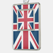 The Union Jack British Flag Verzilverd Omlijst Ornament (Links)