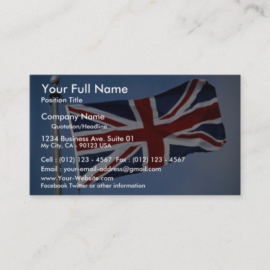 The Union Jack, Engeland Visitekaartje (Voorkant)