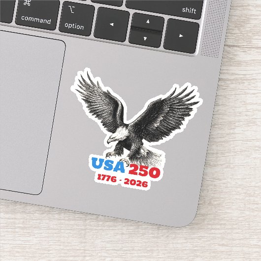 The United States 250th Anniversary Bald Eagle  Sticker (Detail)