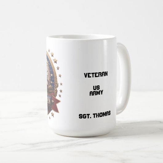 The United States Military Bold Eagle "Retired" Koffiemok (Voorkant rechts)