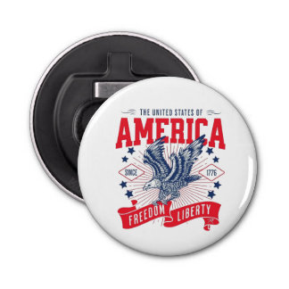 The United States of America - Freedom & Liberty Button Flesopener