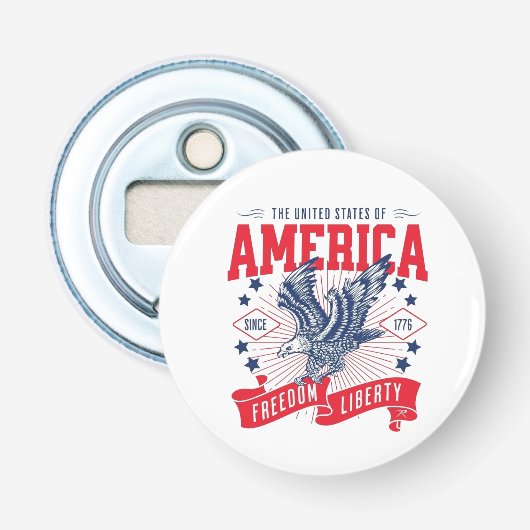 The United States of America - Freedom & Liberty Button Flesopener (Voorkant)