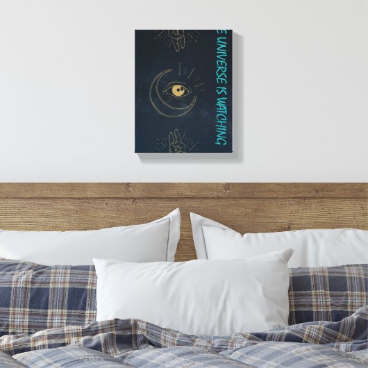 The Universe Is Watching – Mystical Design Canvas Afdruk (Insitu (Slaapkamer))