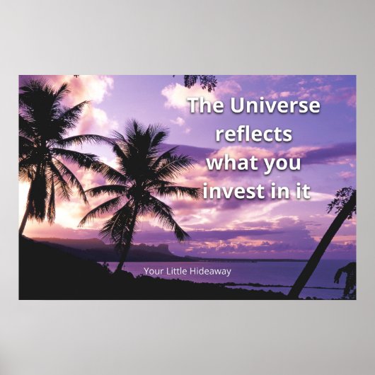 "The Universe"Positive Quotation Wall art & Poster (Voorkant)