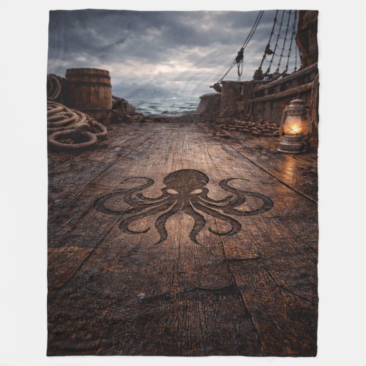 The Unmanned Deck — Pirate Ship Scene Fleece Deken (Voorkant)