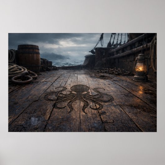 The Unmanned Deck — Pirate Ship Scene Poster (Voorkant)