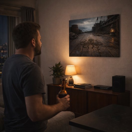 The Unmanned Deck — Pirate Ship Scene Poster