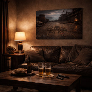 The Unmanned Deck — Pirate Ship Scene Poster