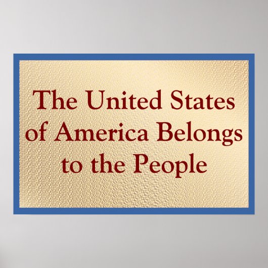 The USA Belongs to the People Poster (Voorkant)